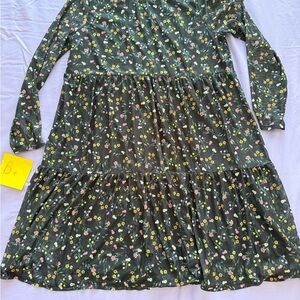 AFRM Green - black  Floral Mini Dress